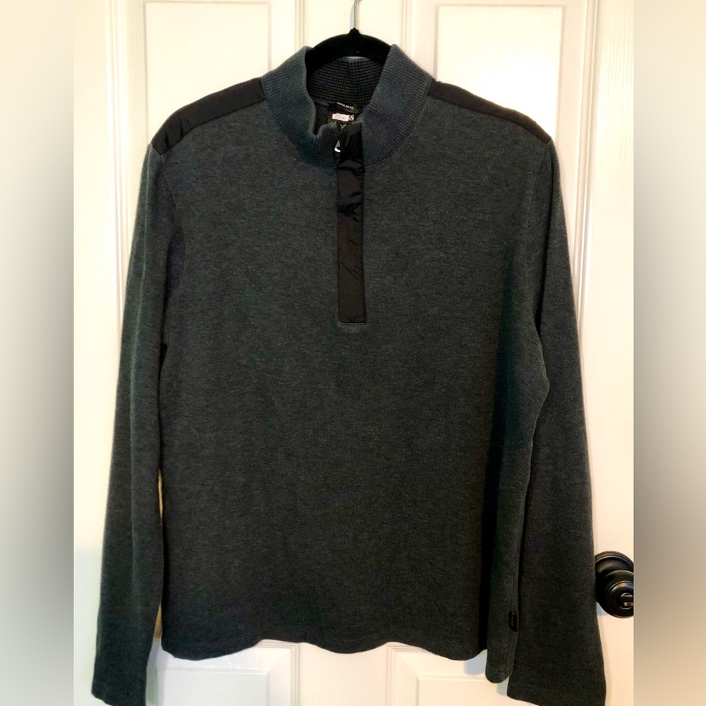 Hugo Boss Zipper Neck Gray Comfy Sweater Men’s Size Large L